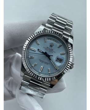 (준비완료/특급배송)NO.3661/QP공장 롤렉스 데이데이트40 텅스텐 아이스블루바게트다이얼
